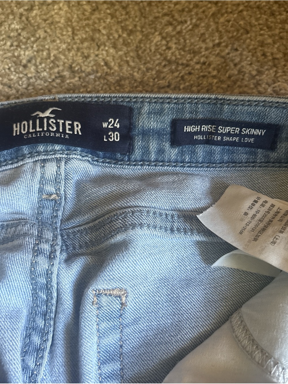Hollister Light Blue High Rise Super Skinny Jeans